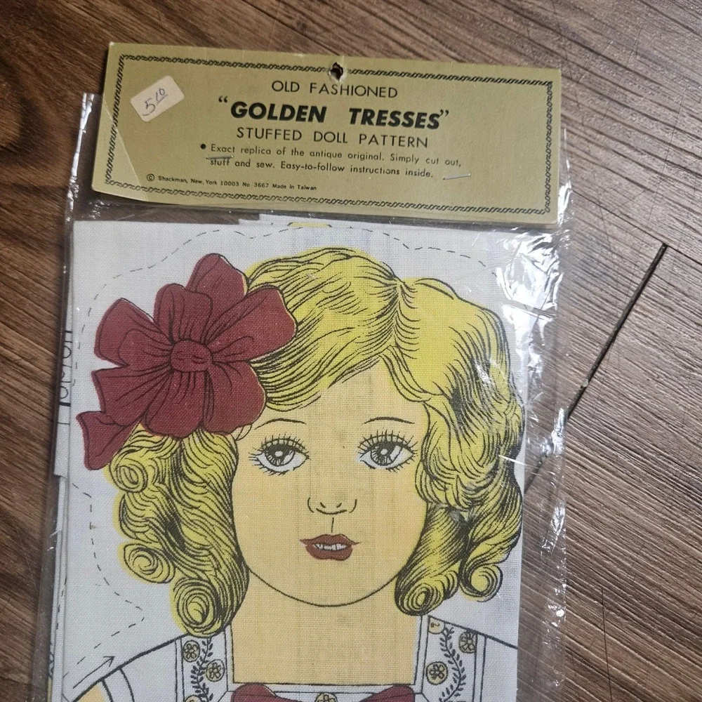 Vintage Shackman Golden Tresses Stuffed Doll Pattern Cut and Sew Kit 3667 NWT